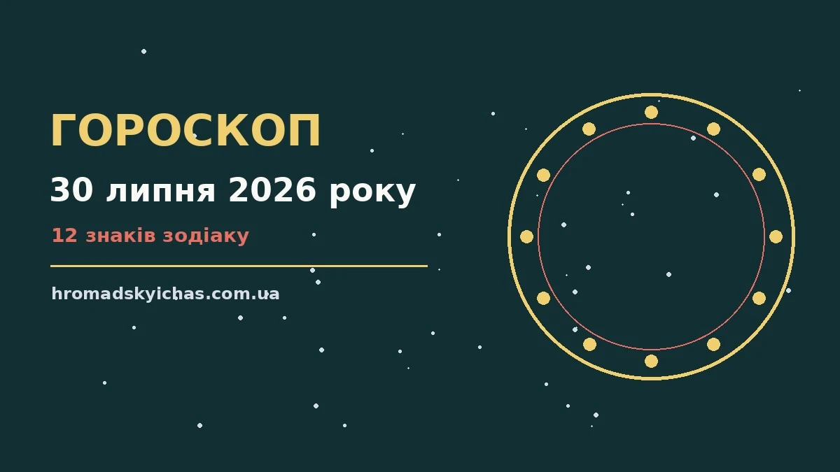 Зоряне небо над міською вулицею ввечері, символ астропрогнозу на 30 липня 2026 року