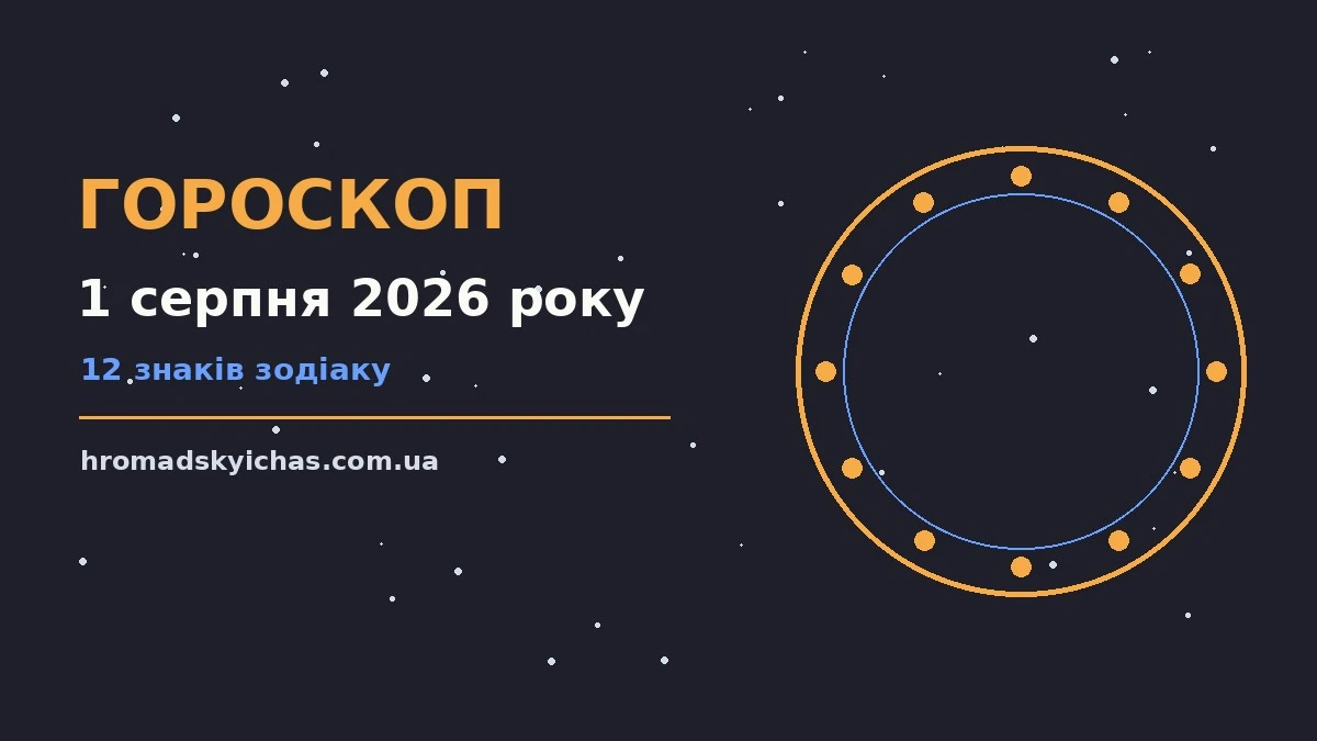 Гороскоп на 1 серпня 2026 року: важливі сигнали дня про шанси та застереження