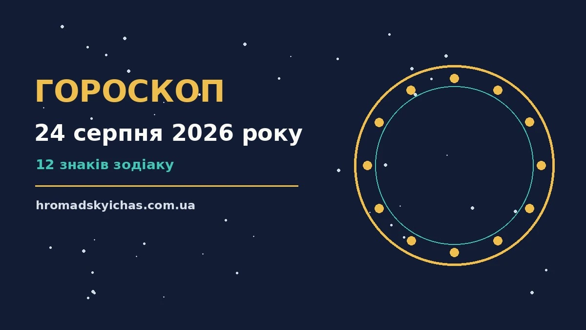 Щоденний гороскоп на 24 серпня 2026 року: робота, фінанси, стосунки