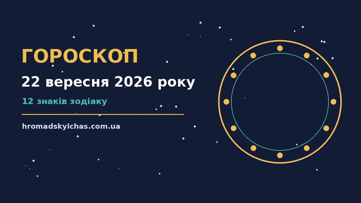 Зоряне небо над містом увечері 22 вересня, символ щоденного гороскопу