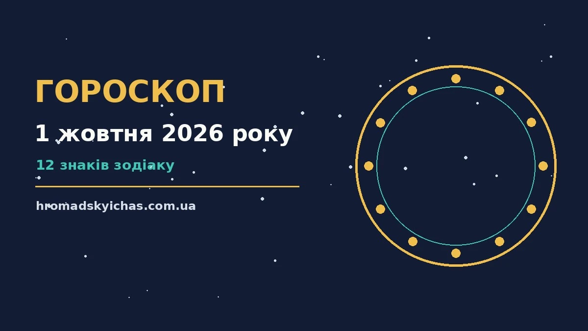 Зоряне небо над міською вечірньою панорамою як символ гороскопу на 1 жовтня 2026 року